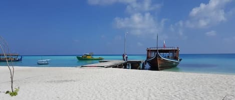 På stranden och sportdykning