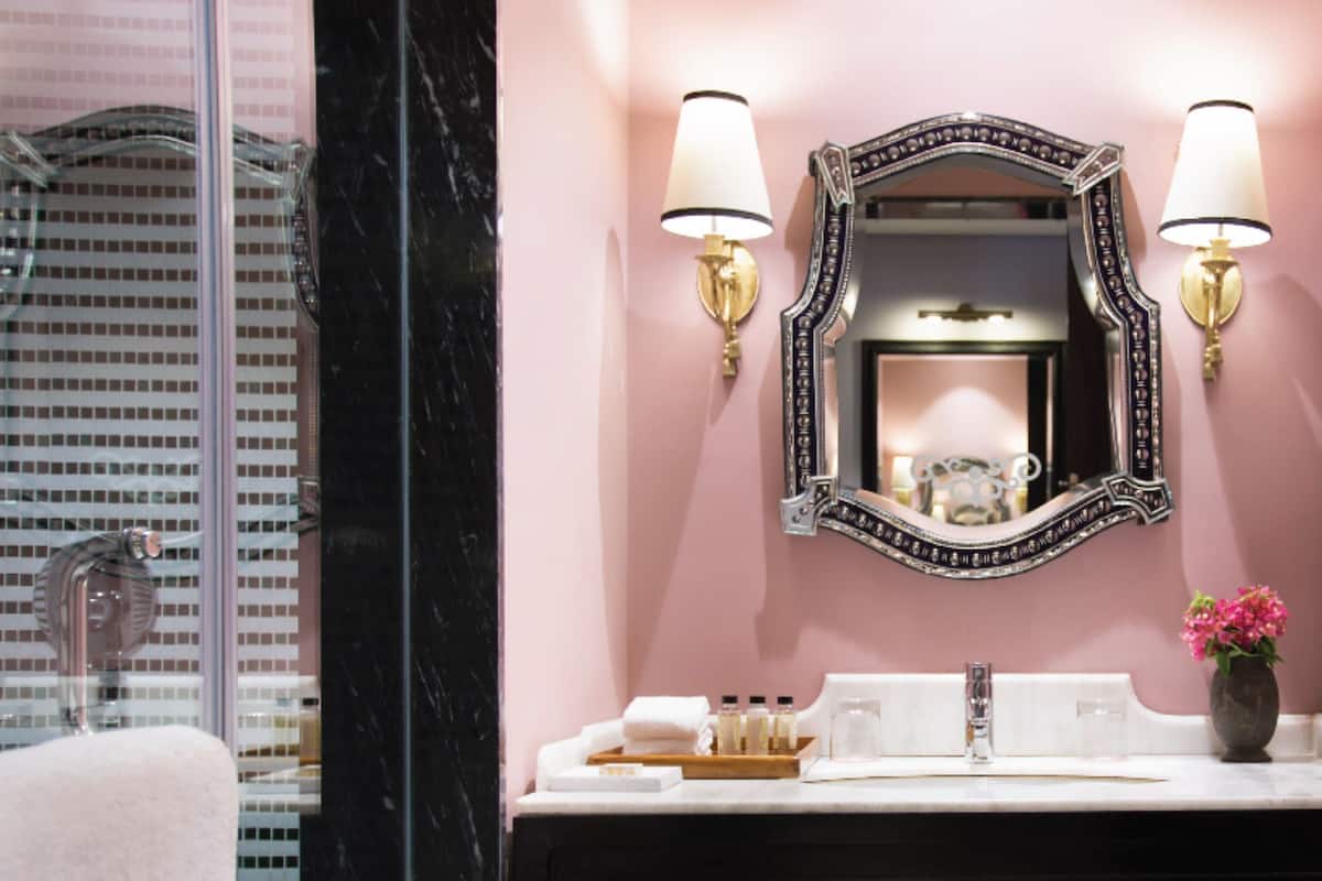 free toiletries, hair dryer, bathrobes, towels