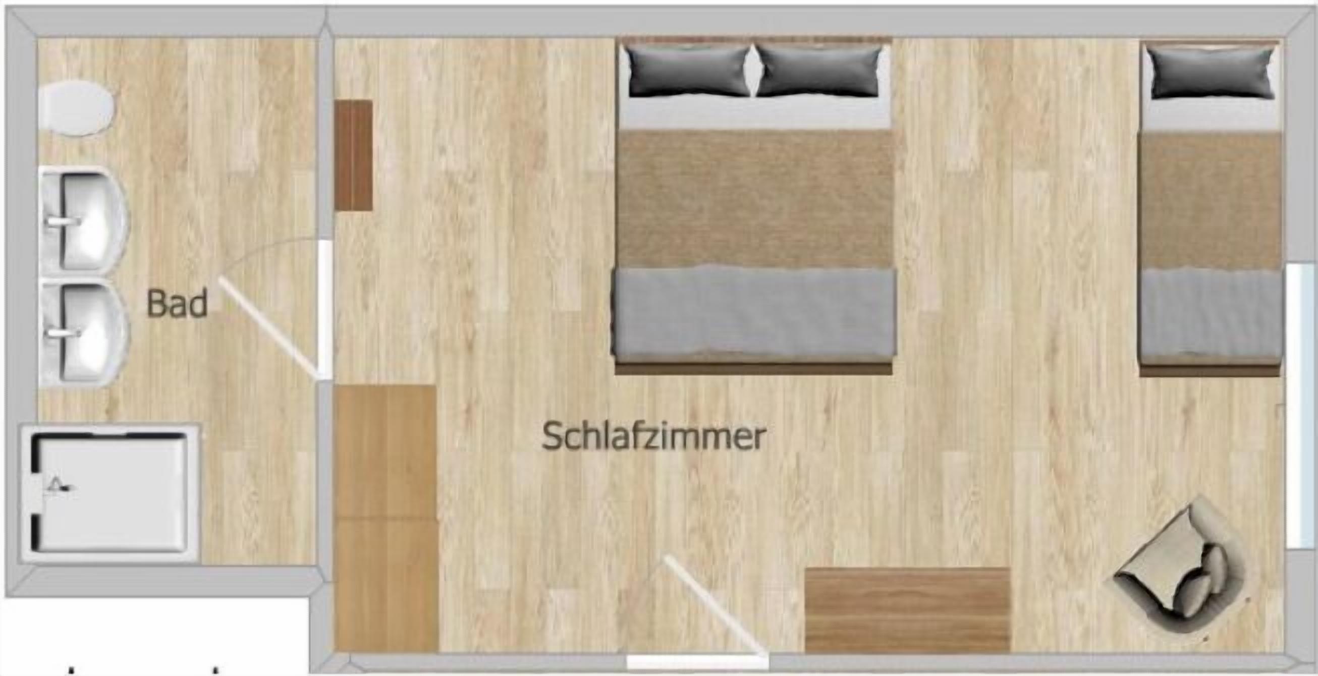 double room, 1 bedroom, non smoking | floor plan