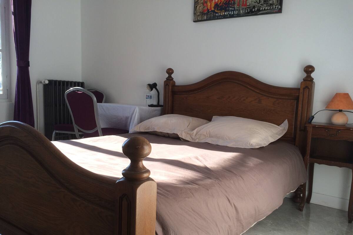 Premium bedding, desk, free WiFi, bed sheets