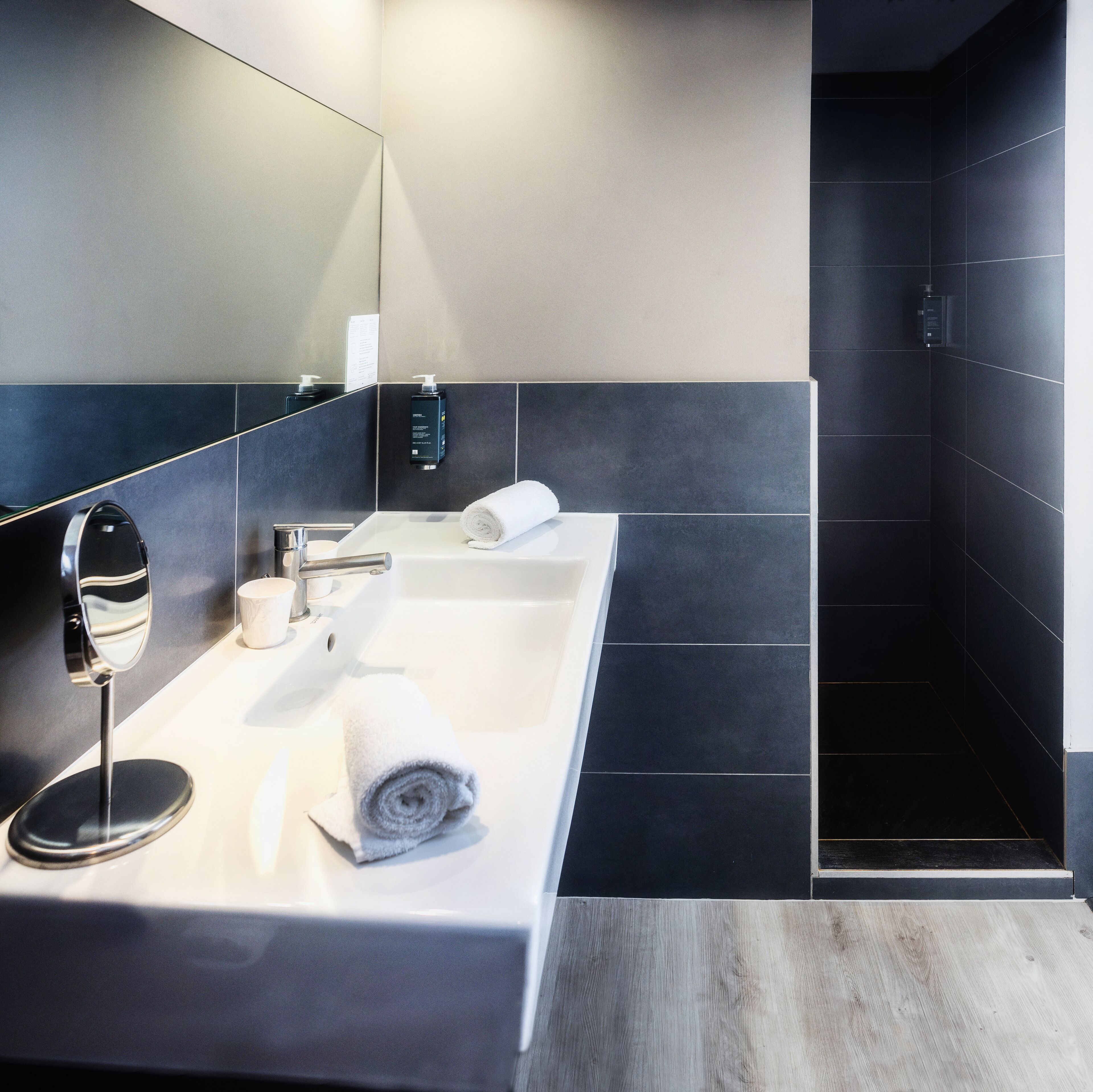 standard double room | bathroom | shower, free toiletries, hair dryer, towels