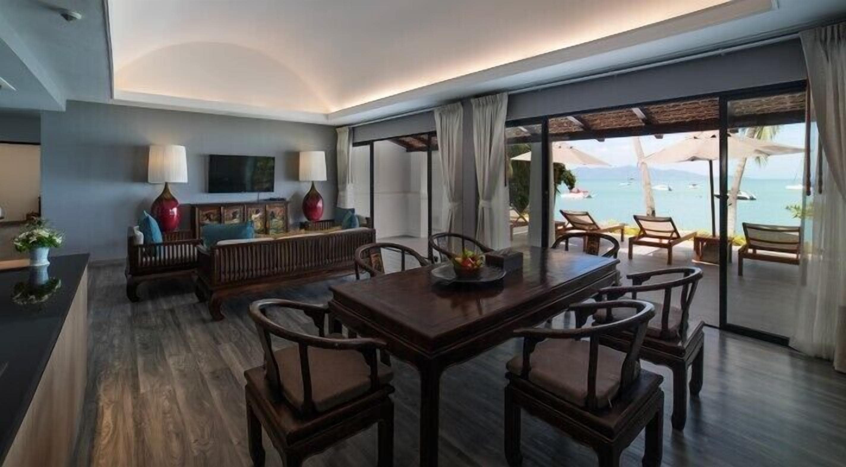 two-bedroom villa | living area | 40-inch led tv with satellite channels, tv