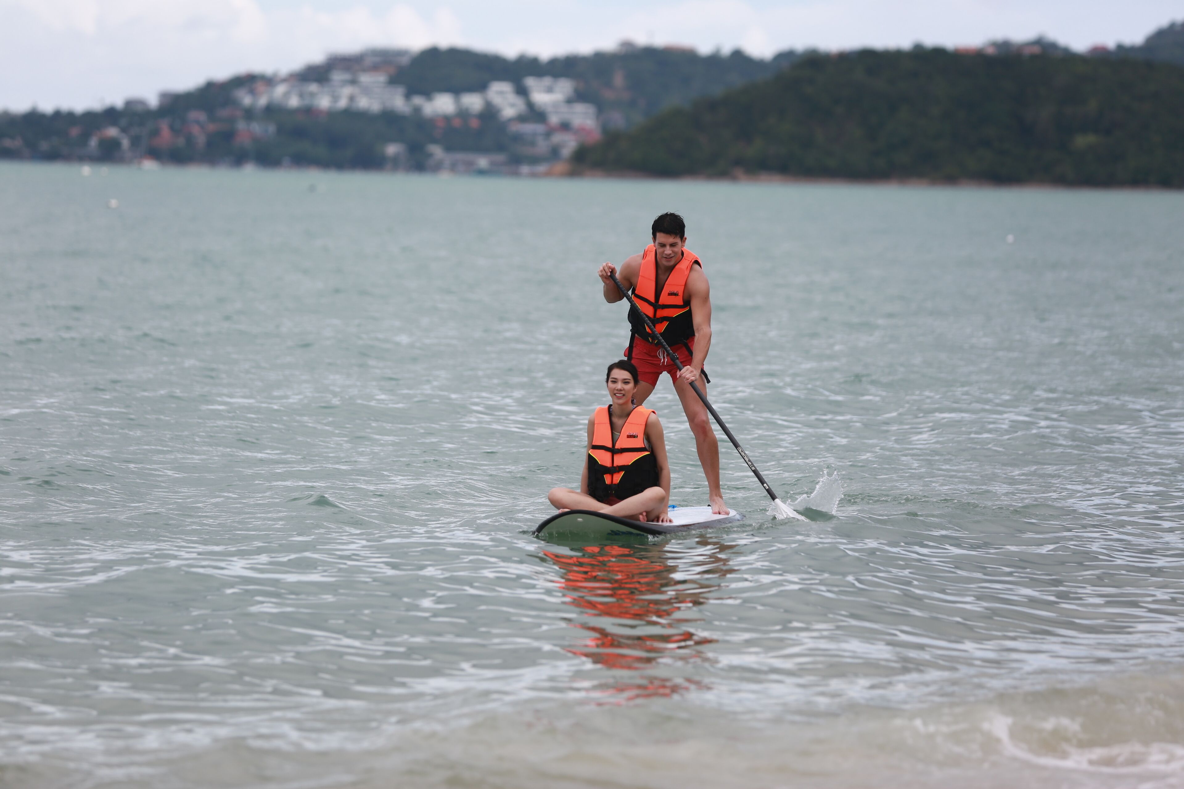 on the beach, beach towels