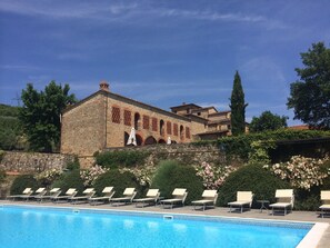 Piscine extérieure (ouverte en saison), chaises longues