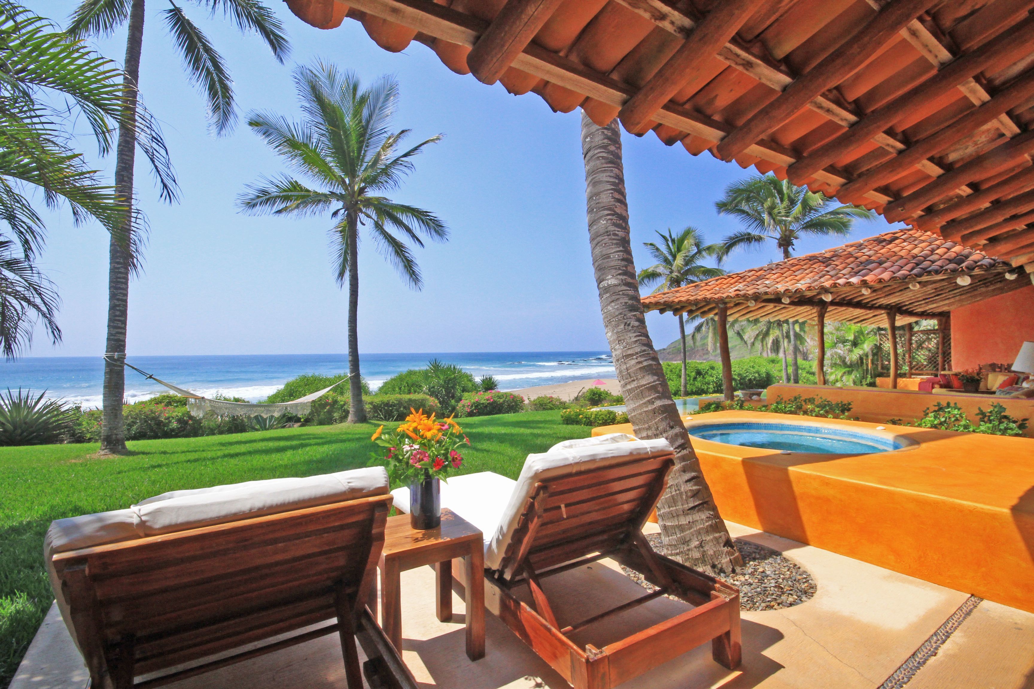 Presidentiële suite, 2 slaapkamers, privézwembad, uitzicht op zee | Terras