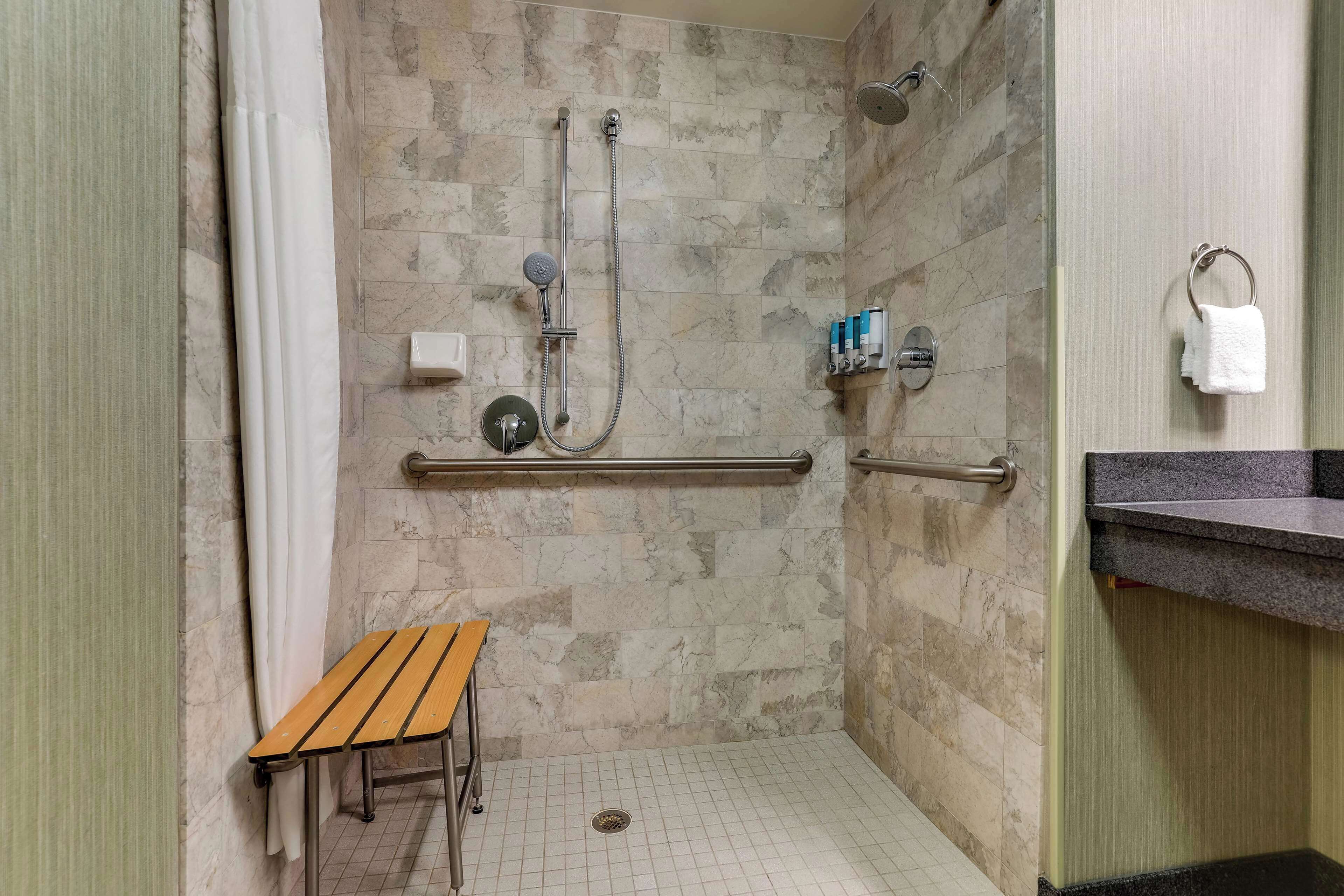 free toiletries, hair dryer, towels