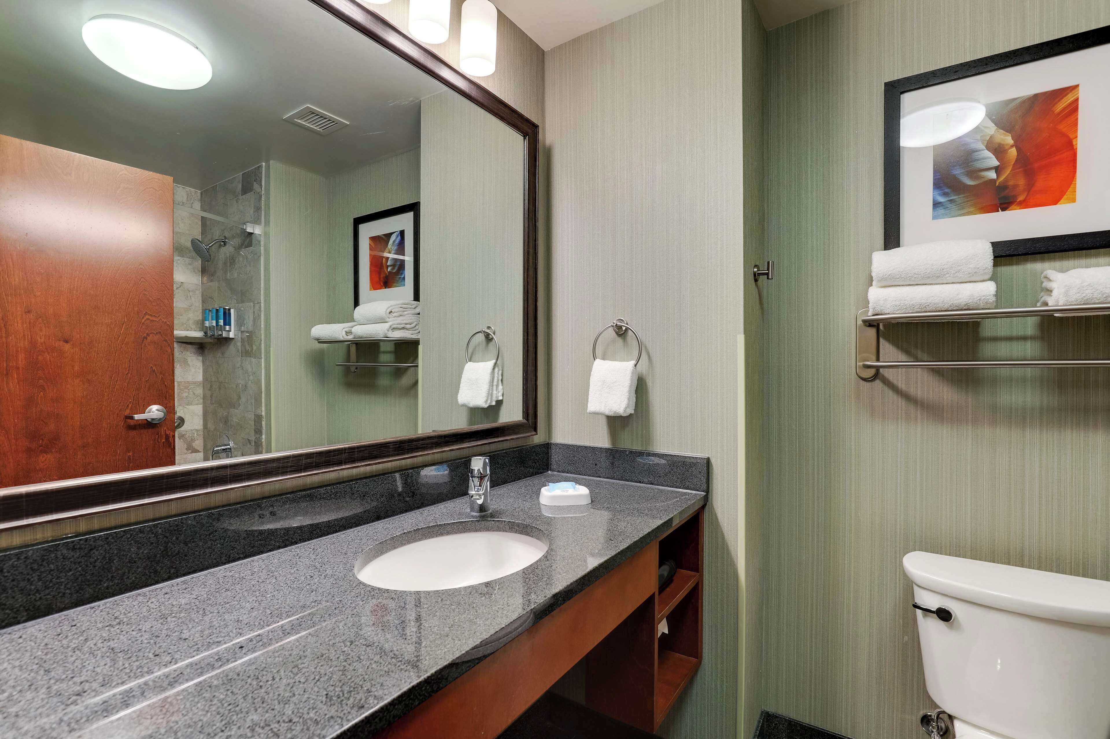 free toiletries, hair dryer, towels