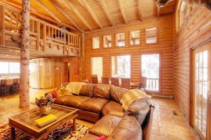 Log Cabin on the Stream | Living area | Flat-screen TV, DVD player