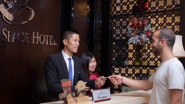 Check-in/check-out kiosk - Hanoi Space Hotel (Hanoi)