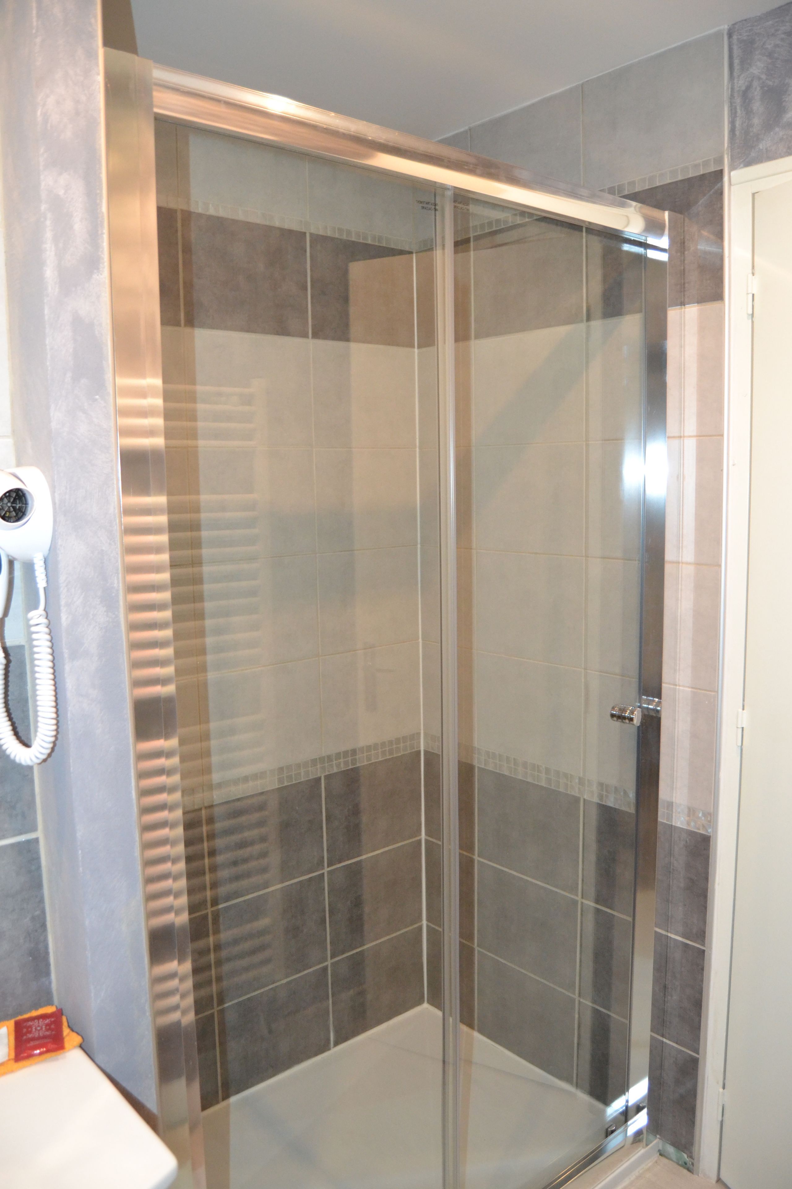 free toiletries, hair dryer, towels