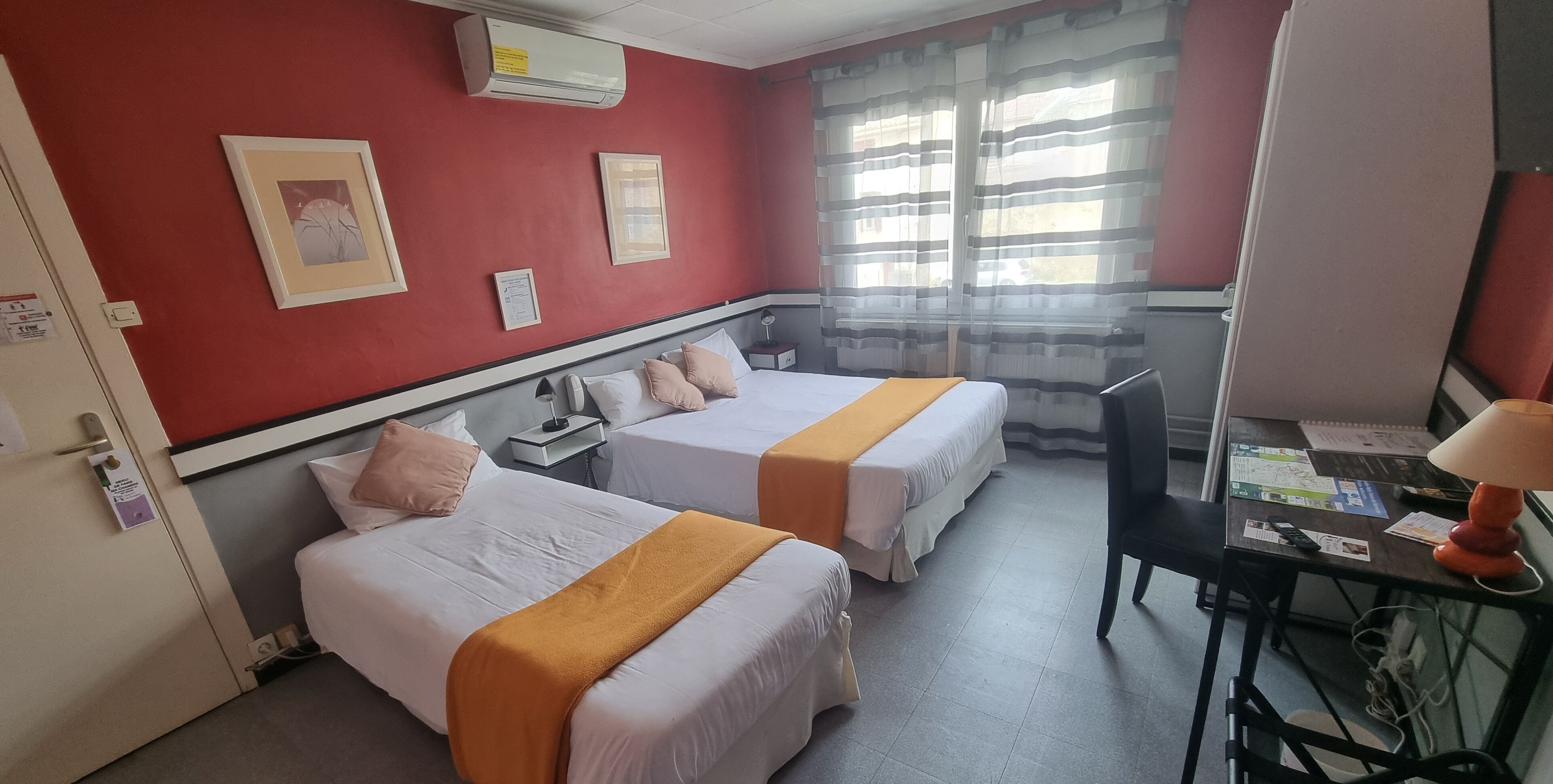 triple room | desk, blackout curtains, soundproofing, iron/ironing board