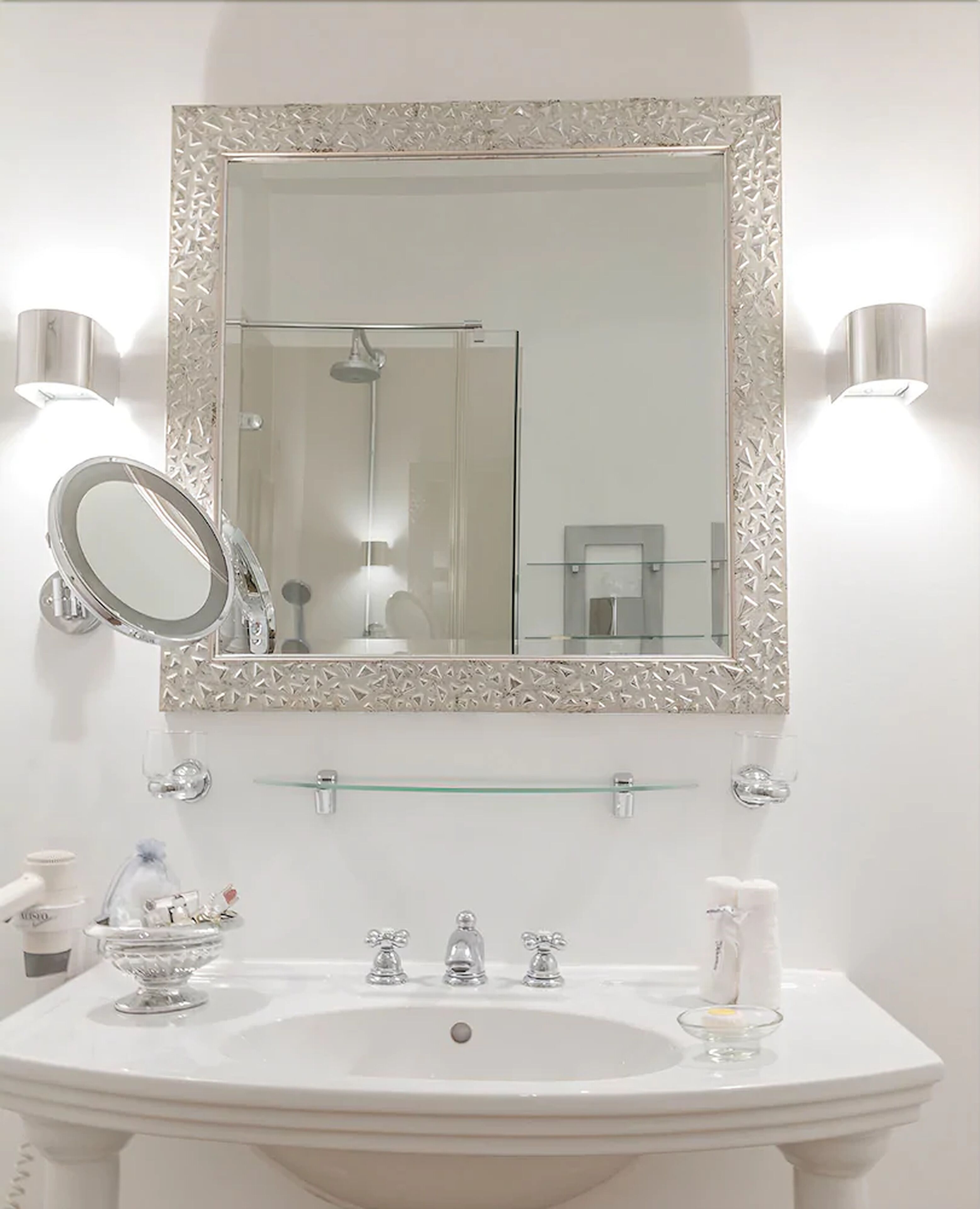 deep-soaking bathtub, free toiletries, hair dryer, bathrobes