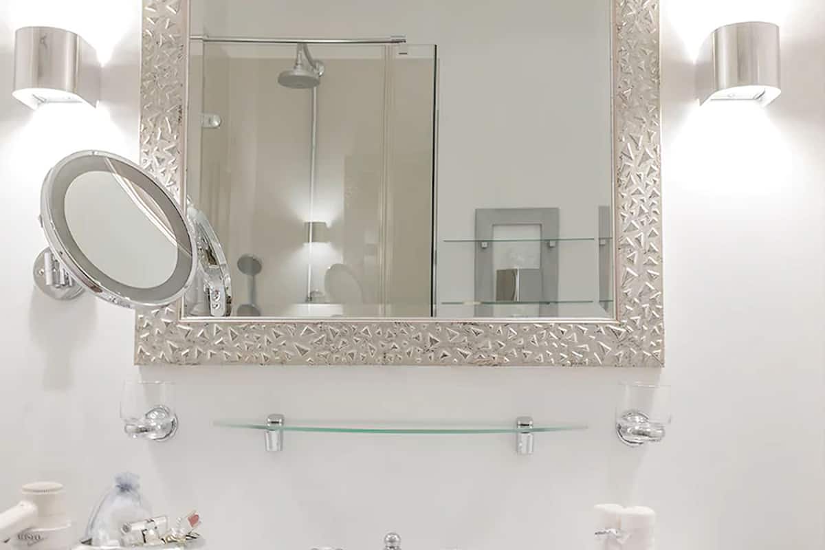 deep-soaking bathtub, free toiletries, hair dryer, bathrobes