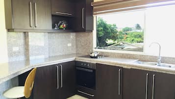 Deluxe Apartment, 1 Katil Raja (King), Kitchen, City View | Dapur peribadi | Sebuah peti sejuk di kawasan bersama