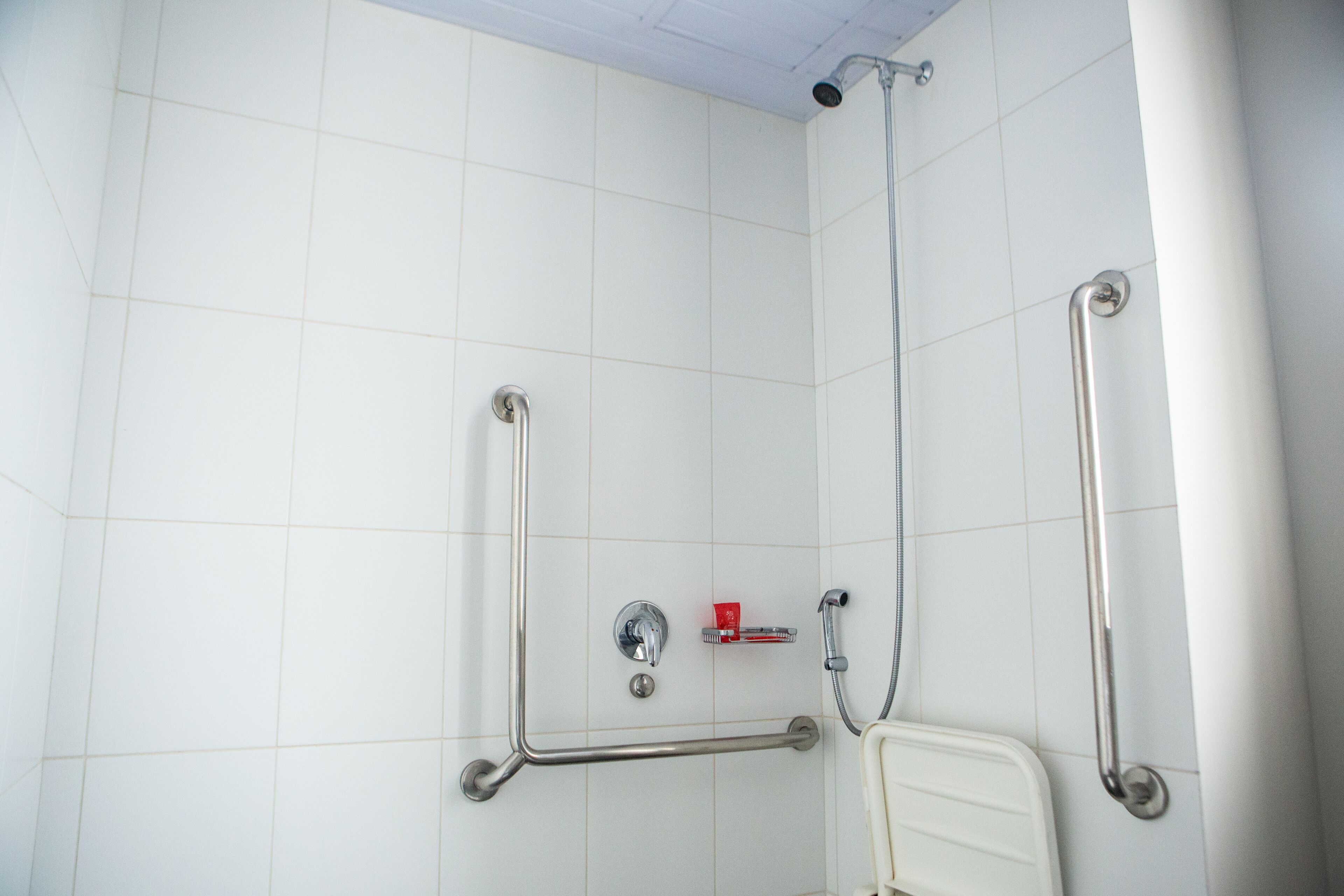 standard room, 1 double bed, accessible | bathroom shower
