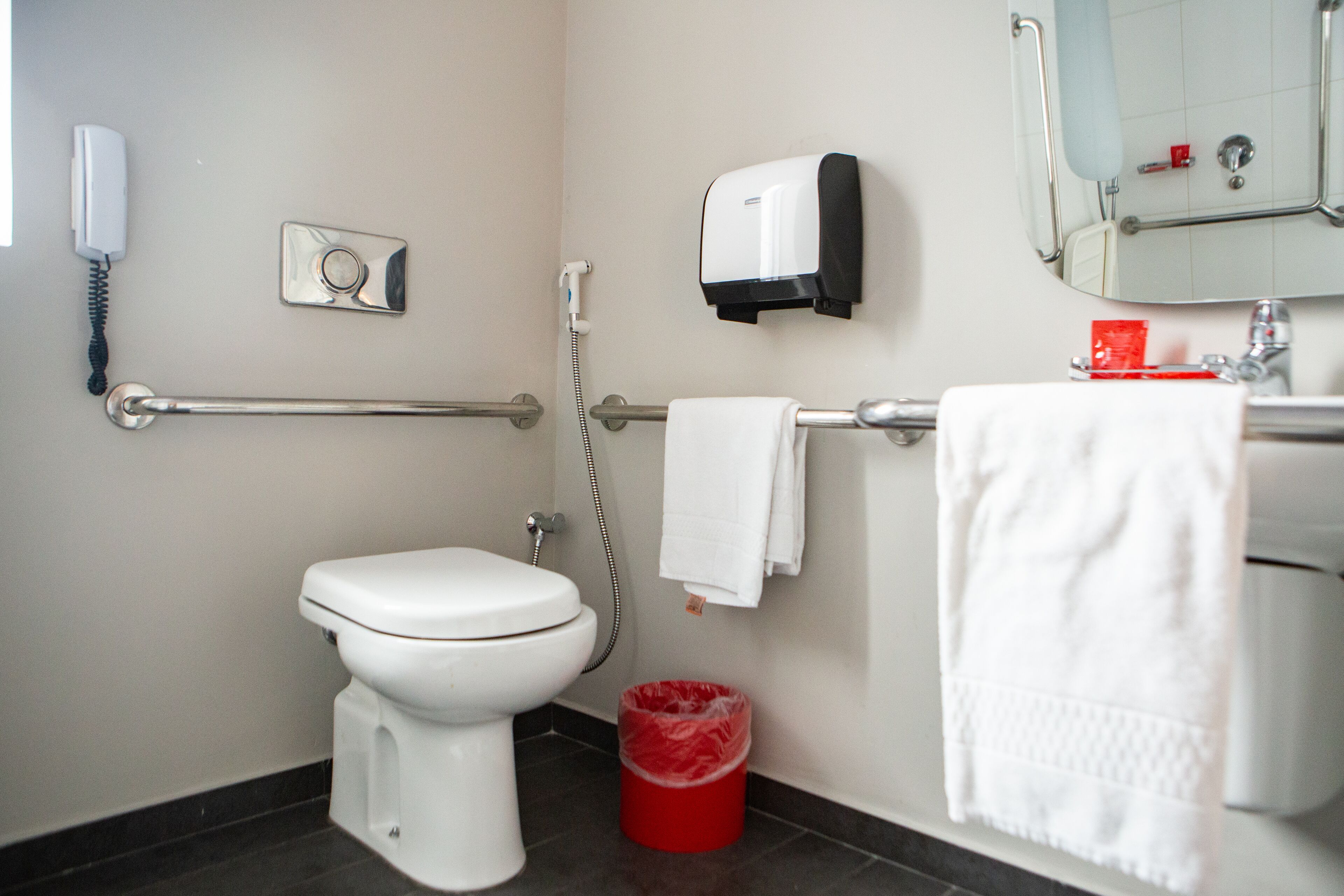 standard room, 1 double bed, accessible | bathroom | shower, eco-friendly toiletries, hair dryer, towels