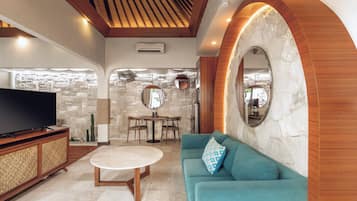 Royal Smart One Bedroom Villa with Private Pool & Hot tub | Living area | 50-inch LED TV with digital channels, Netflix, streaming services