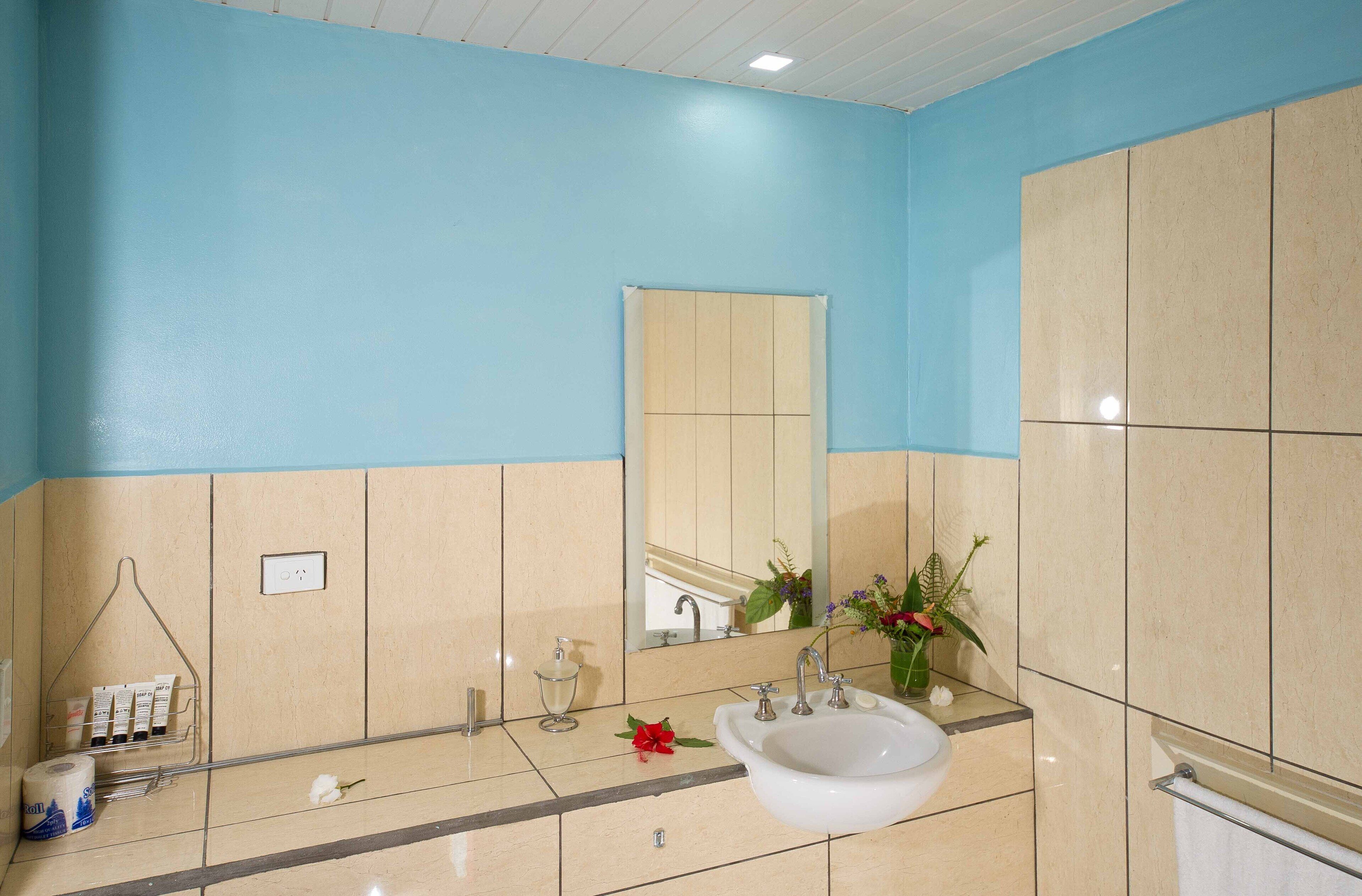 standard studio suite, 1 bedroom, pool view, ground floor | bathroom | rainfall showerhead, free toiletries, towels