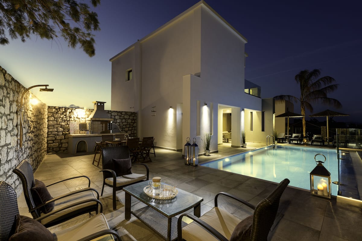 Luxe villa, 3 slaapkamers, privézwembad, aan het strand | Balkon