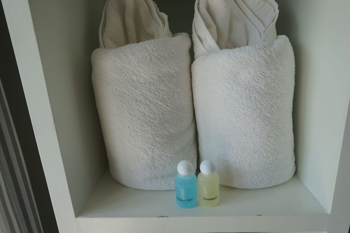 shower, free toiletries, hair dryer, slippers