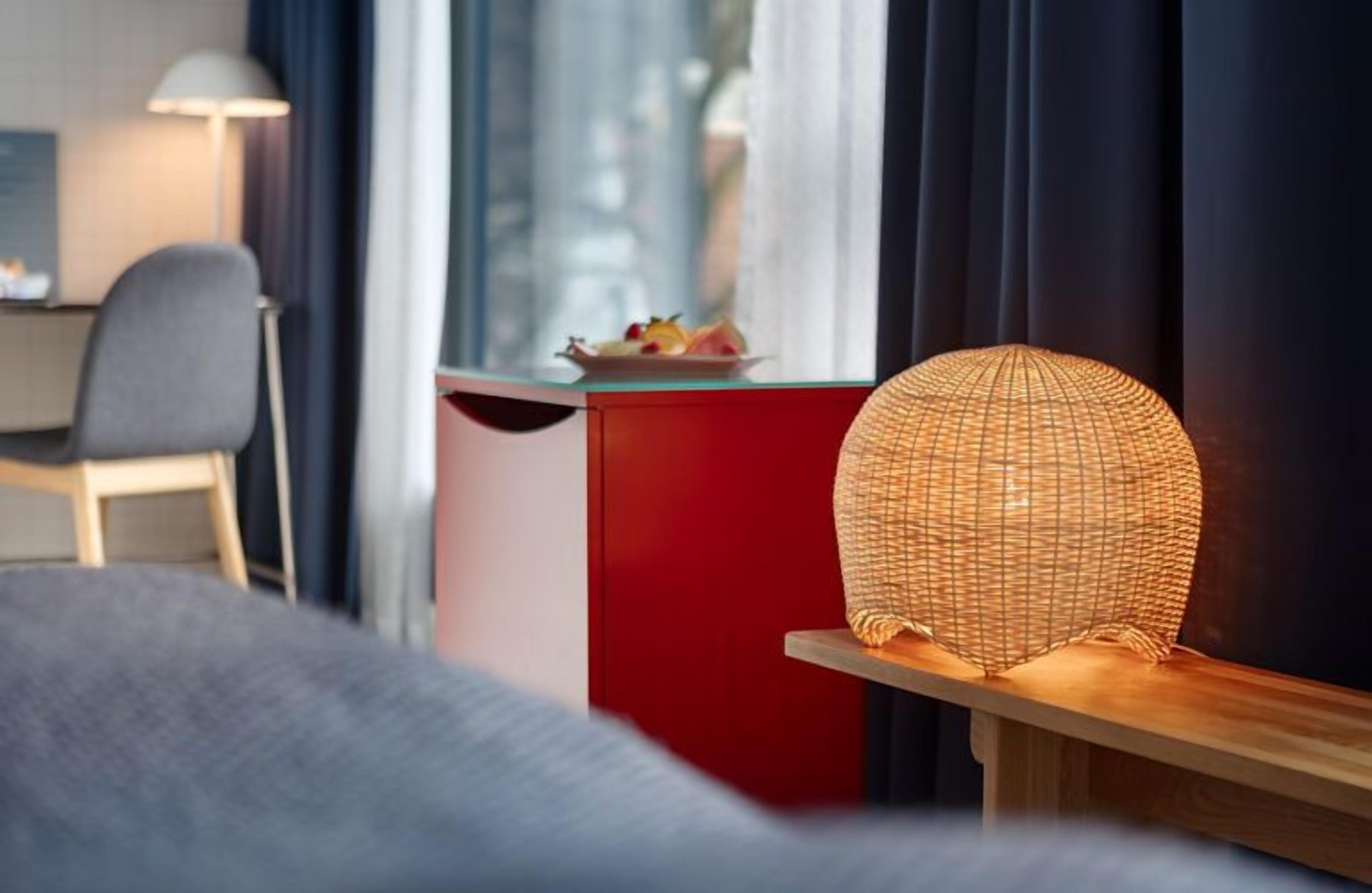 pillow-top beds, desk, laptop workspace, soundproofing