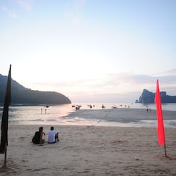 On the beach, beach bar