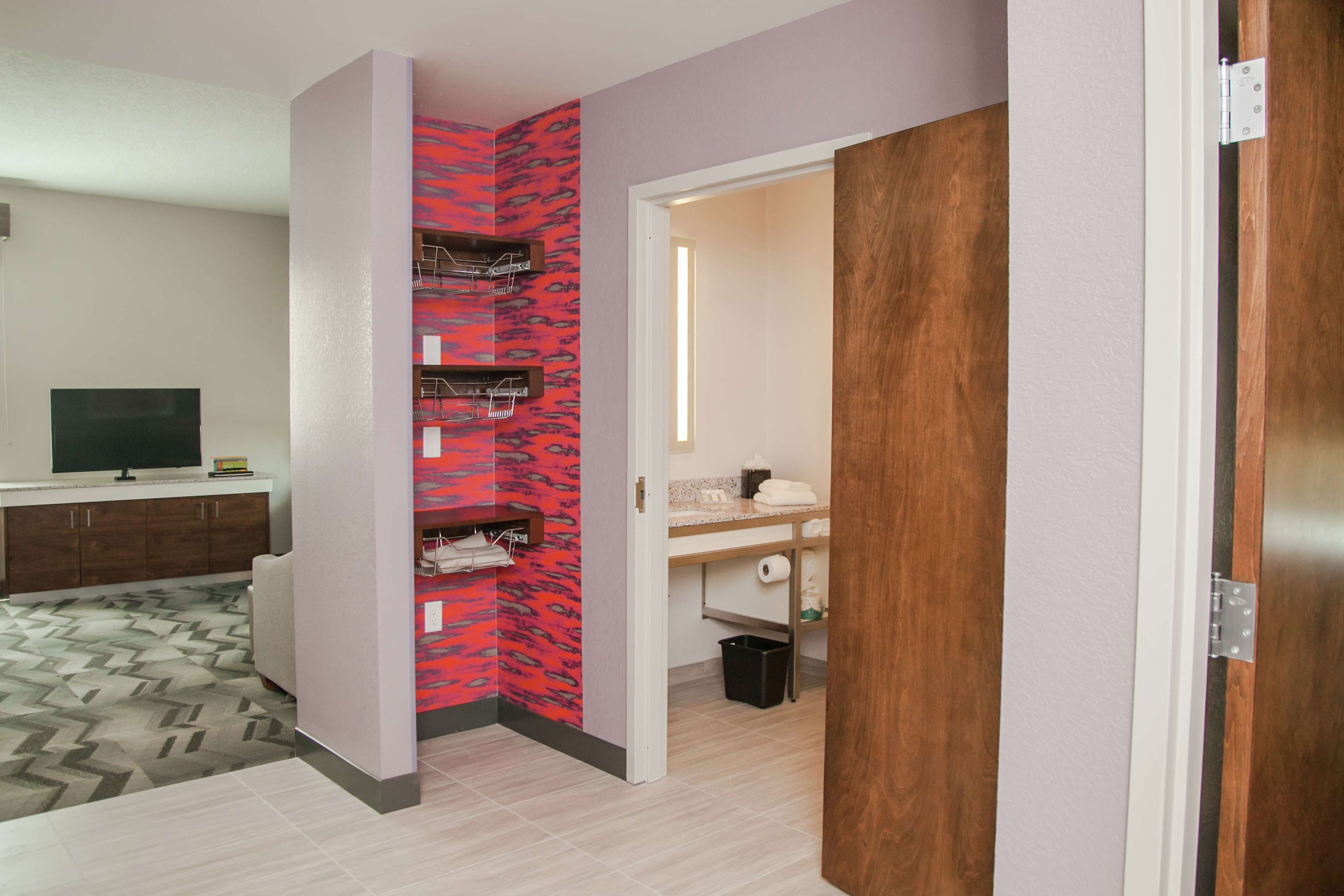 1 bedroom, premium bedding, blackout curtains, iron/ironing board