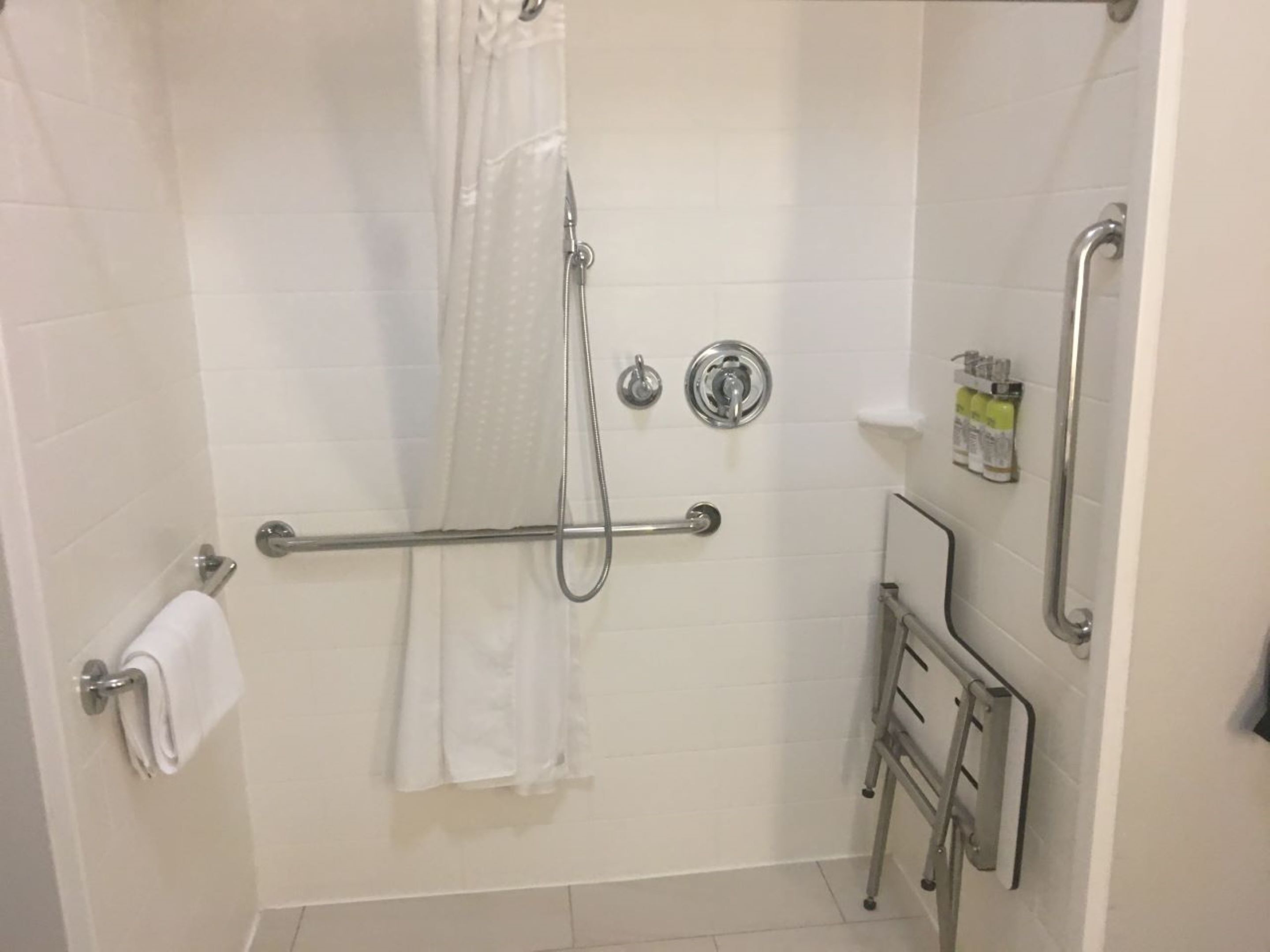standard room, 1 king bed, accessible (mobility accessible) | bathroom shower