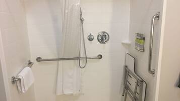 Standard Room, 1 King Bed, Accessible (Mobility Accessible) | Bathroom shower