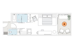 デラックス ルーム キングベッド 1 台 バルコニー (Streamside) | 高級寝具、ピロートップベッド、ミニバー、セーフティボックス (室内)