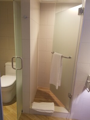 Kamar | Kamar mandi | Shower, perlengkapan mandi gratis,  dan handuk