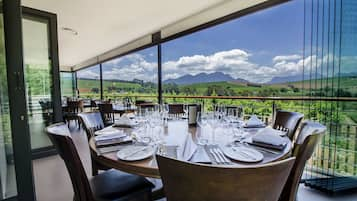 Lunch served, garden views 