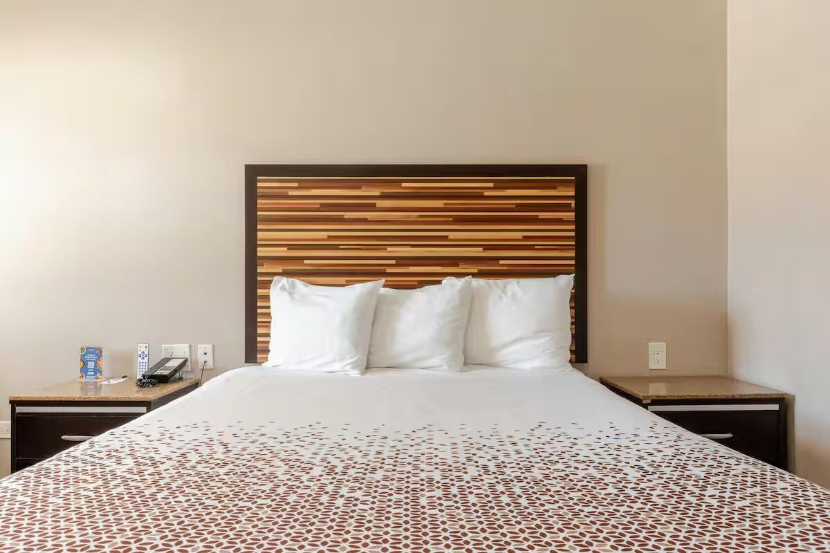 Premium bedding, memory-foam beds, desk, iron/ironing board