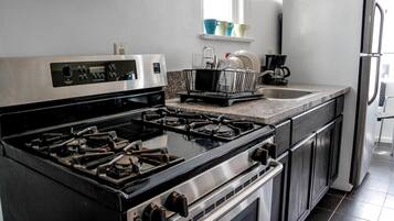 Fridge, microwave, coffee/tea maker