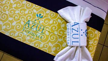 Desk, free WiFi, bed sheets