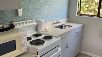 Family Studio (Unit 3) | Private kitchen | Fridge, microwave, coffee/tea maker, electric kettle
