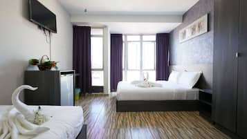 Desk, iron/ironing board, free WiFi, bed sheets