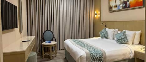 In-room safe, blackout curtains, soundproofing, iron/ironing board