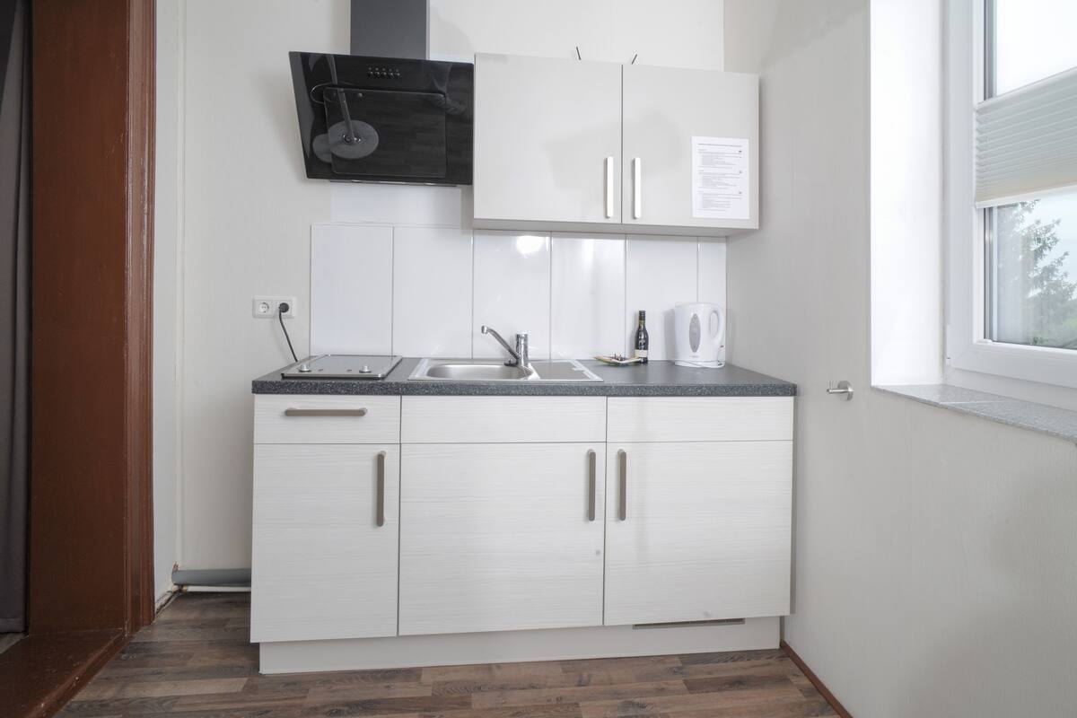 apartment (b) | private kitchen | fridge, coffee/tea maker, electric kettle