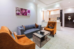 Apartment, 1 Bedroom | Hypo-allergenic bedding, in-room safe, desk, iron/ironing board - Taleen Serviced Apartments AlSahafa (Riyadh)