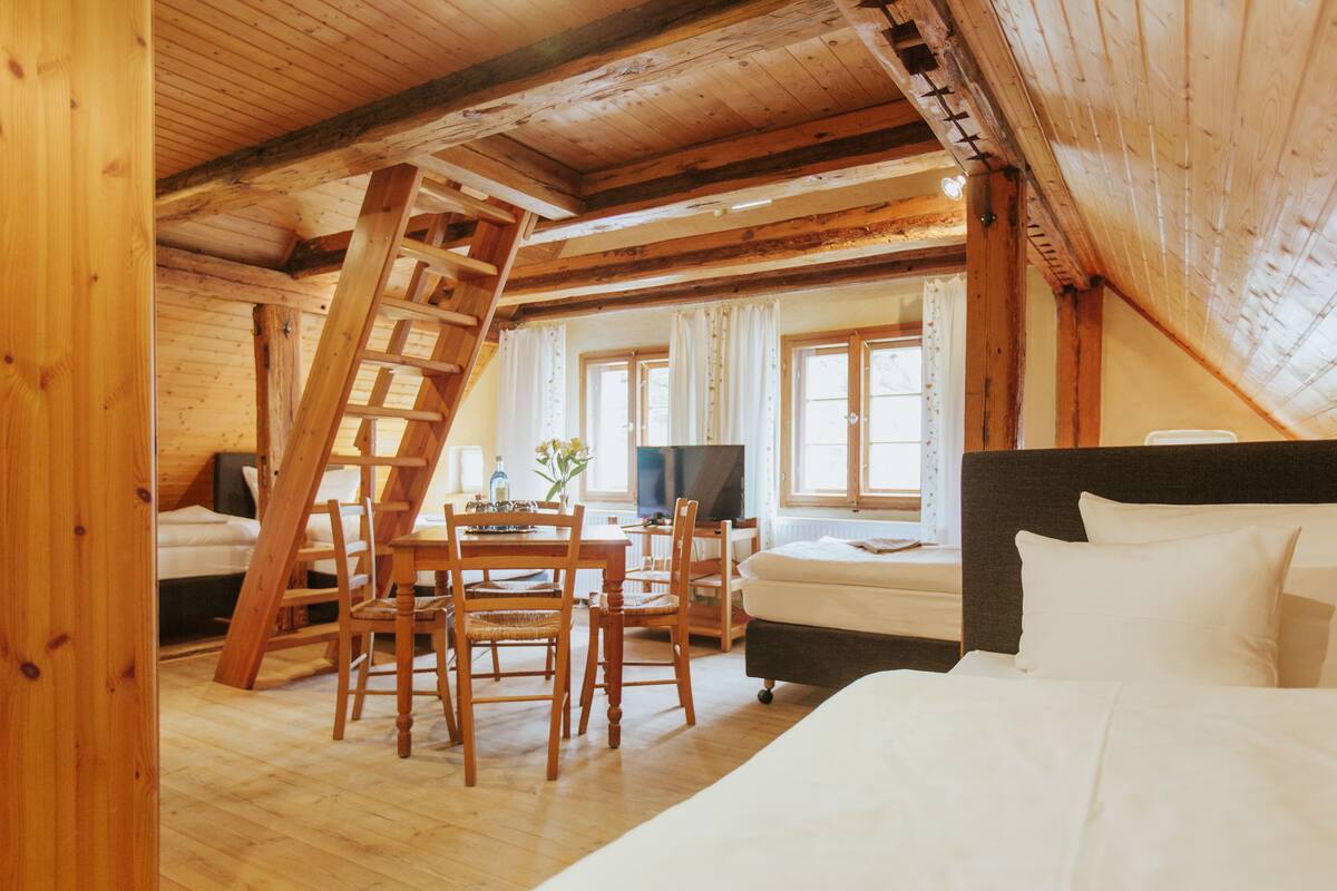 Camera tripla | Biancheria da letto di alta qualità, una scrivania, ferro/asse da stiro