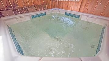 Cabin, 1 Bedroom | Outdoor spa tub