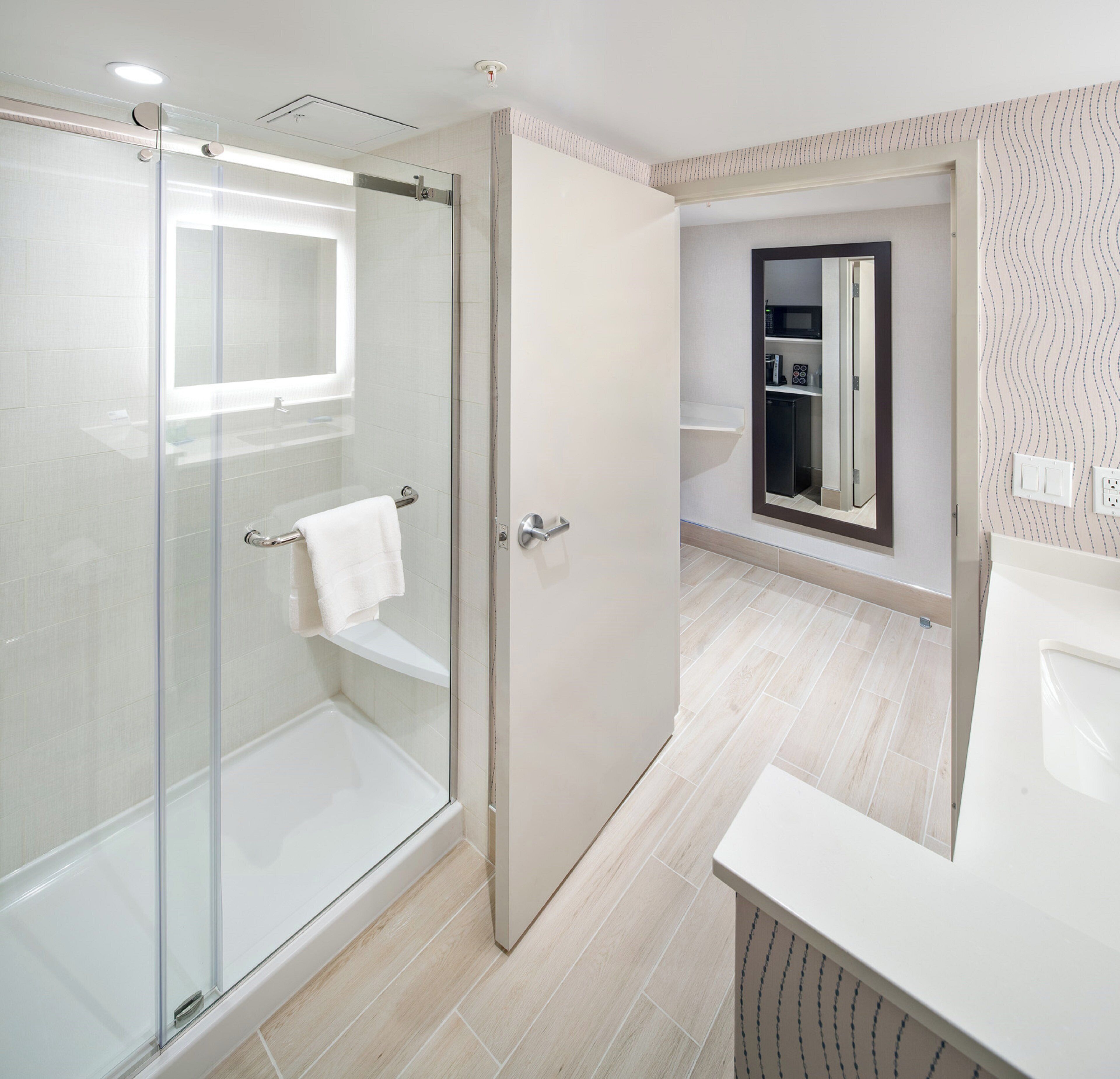 free toiletries, hair dryer, towels