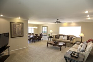 Standard House, 4 Bedrooms, Private Pool, Courtyard Area | Living area | Flat-screen TV, fireplace - Avalon - 4 Bedroom Home - Scottsdale (Scottsdale)