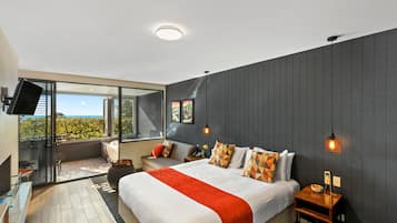 Premium bedding, desk, iron/ironing board, bed sheets