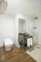 Hair dryer, bathrobes, slippers, bidet