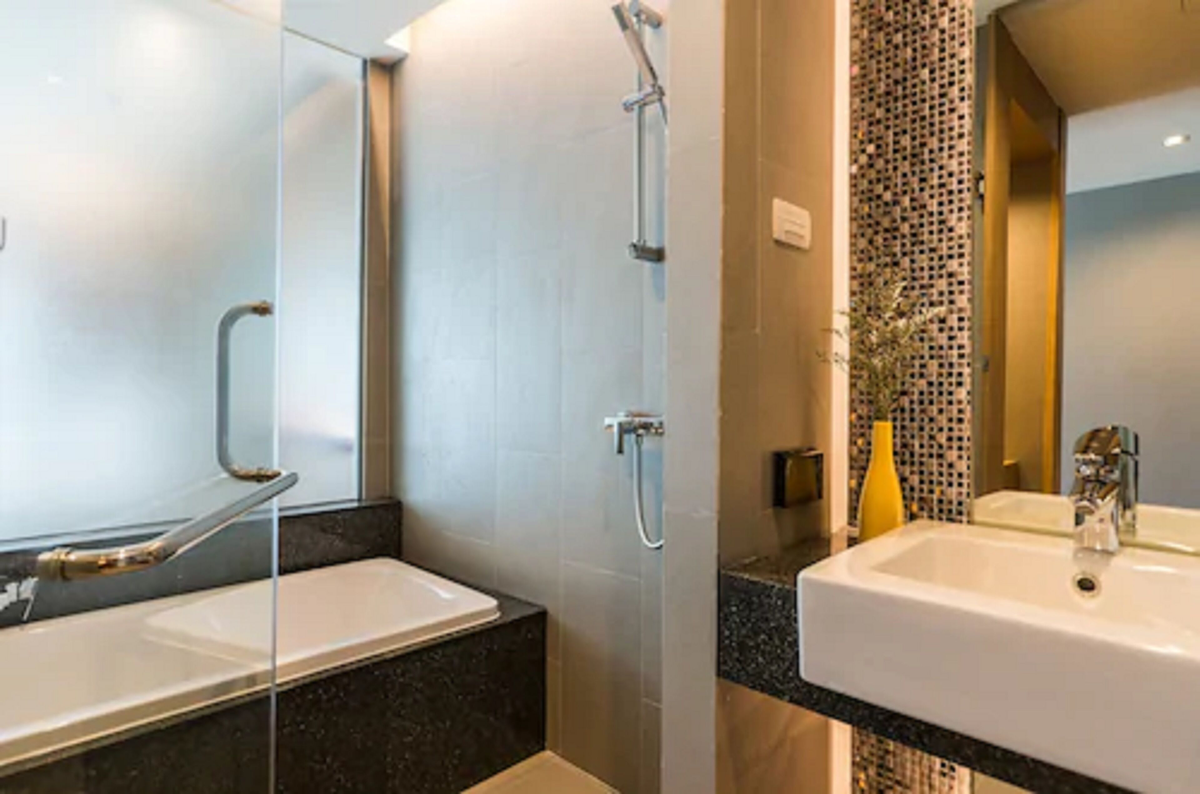 free toiletries, hair dryer, towels