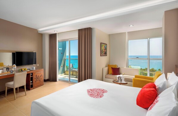 Ropa de cama de alta calidad y minibar 