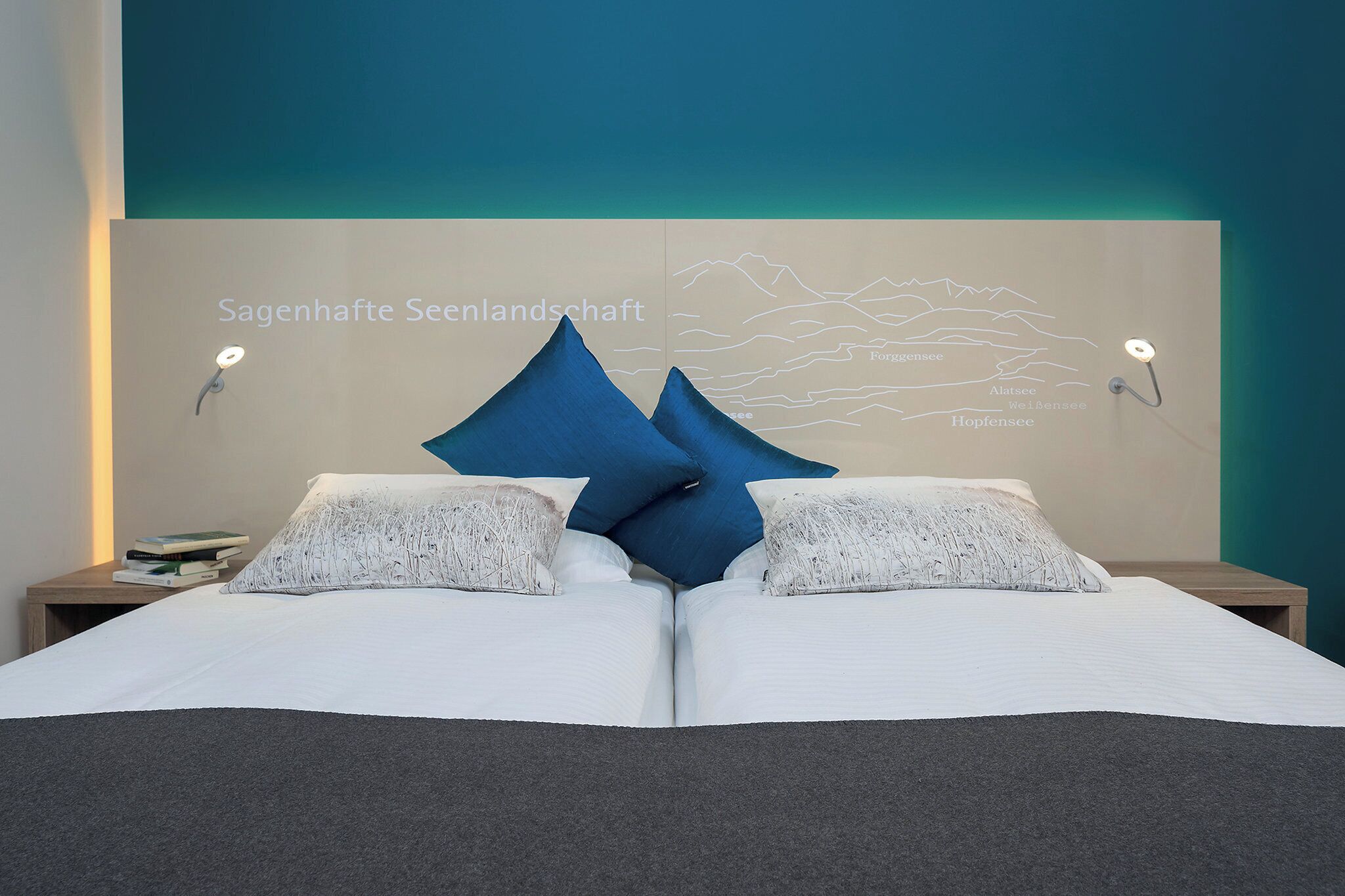 hypo-allergenic bedding, desk, blackout curtains, cots/infant beds