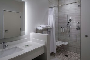 Suite, 1 très grand lit et 1 canapé-lit | Salle de bain